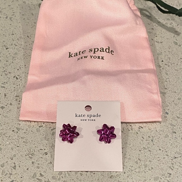 NWT Kate Spade Pink Bourgeois Bow Stud Earrings - Picture 4 of 6